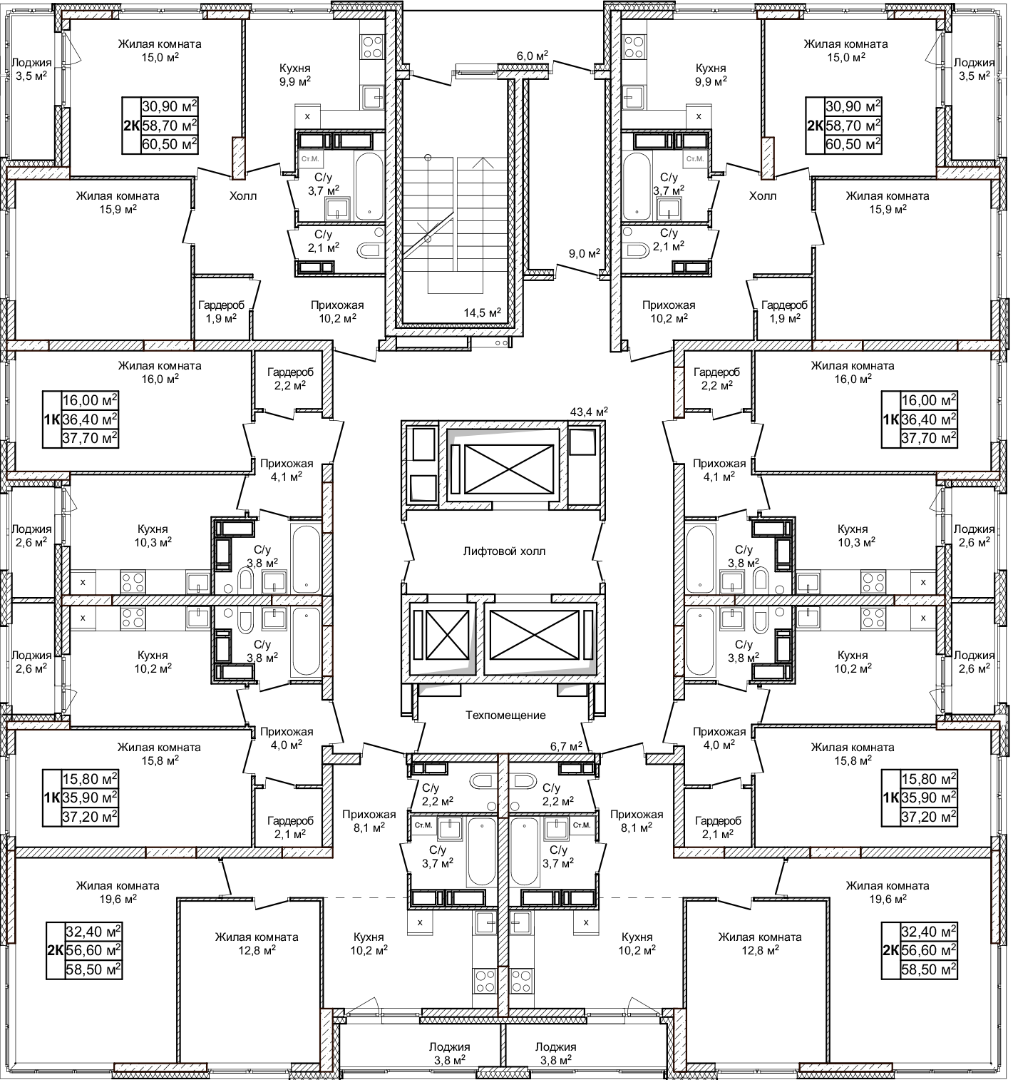 Этаж 19 - Городские кварталы «Новое Ольгино»
